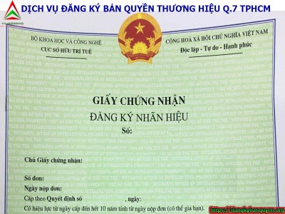 Dịch vụ đăng ký bản quyền thương hiệu Quận 7