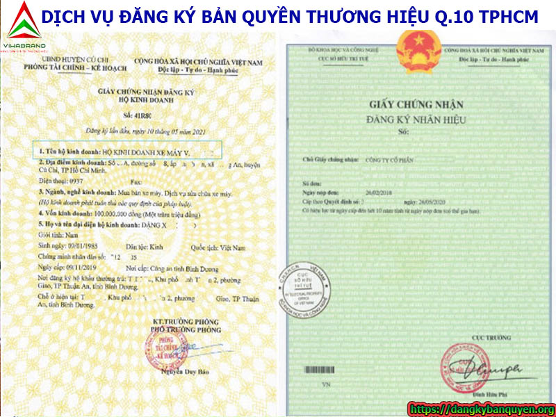 Dịch vụ đăng ký bản quyền thương hiệu Quận 10