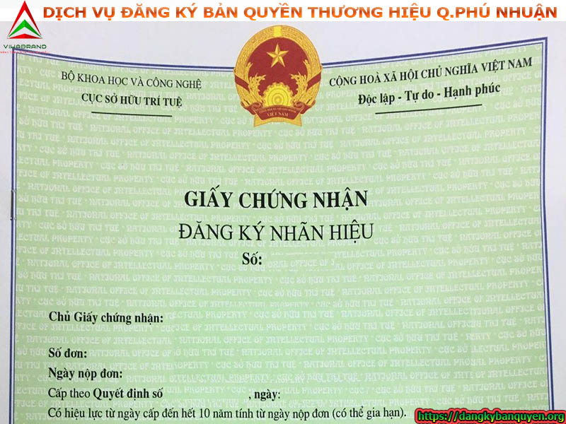Dịch vụ đăng ký bản quyền thương hiệu Quận Phú Nhuận